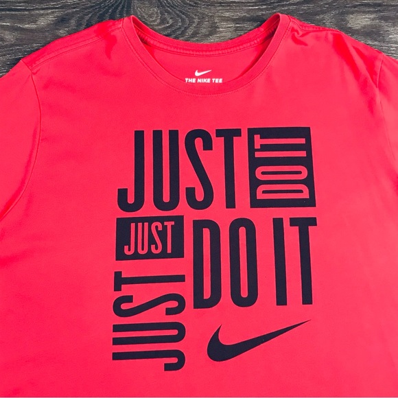 Nike Just Do It Men’s Dri-Fit Graphic Logo Athletic T-Shirt Size XL - Red - Picture 2 of 6